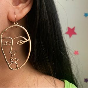 Face Outline Drop Earrings